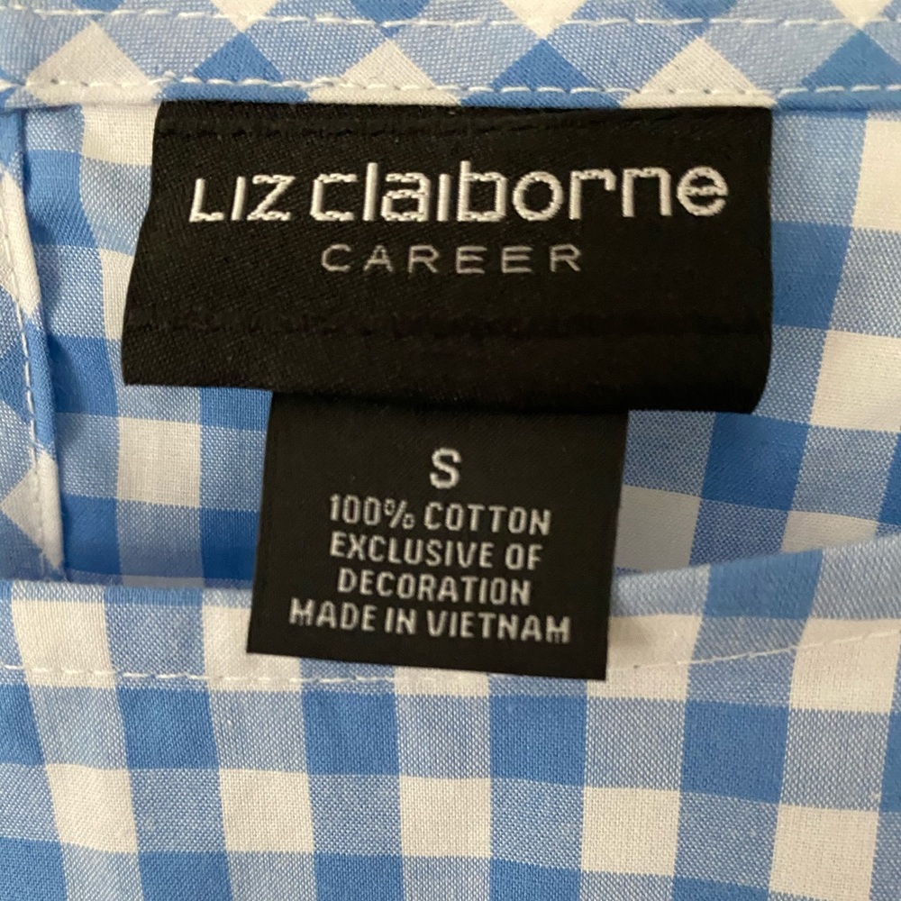 Blue Lace Sleeve Top Liz Claiborne - Picture 3 of 5